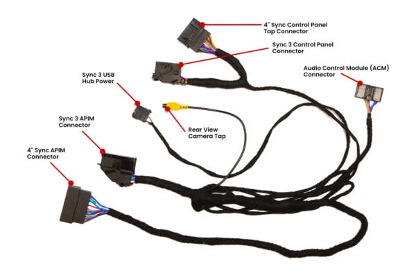 Easy Ford Mustang 4" to 8" Sync 3 Upgrade Wiring Harness - Image 2